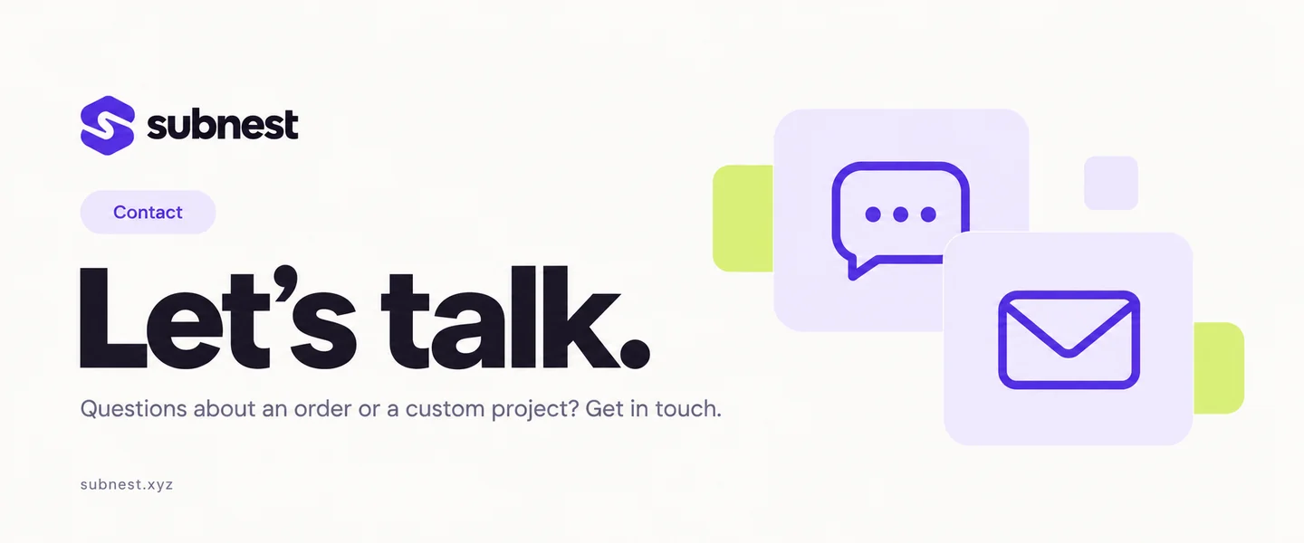 Let’s talk. Questions about an order or a custom project? Get in touch.